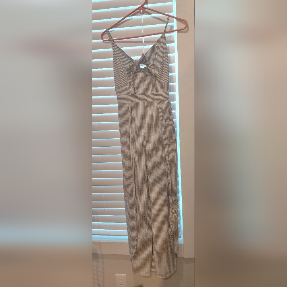 Japna Beige and Gray Smocked Top